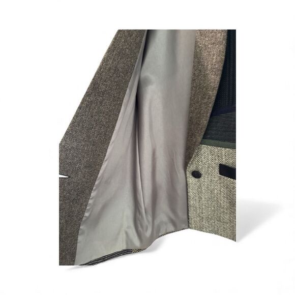 Mary Flanagan Womens Wool Patchwork Single Button Blazer Jacket Multicolor Large - Picture 5 of 7